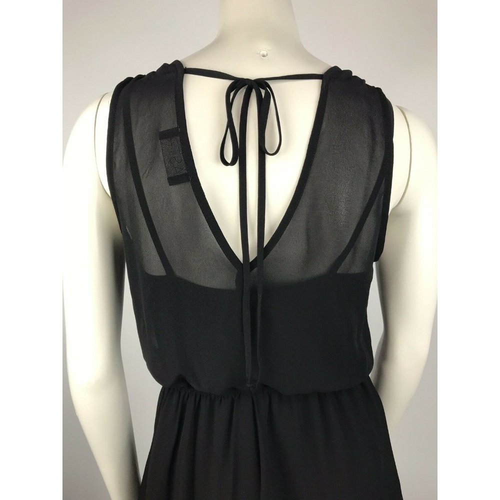 Astr Romper Surplus Sheer Solid Black Small - image 7